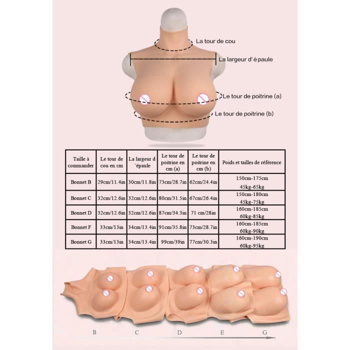 U CHARMMORE C G Cup Faux Seins en Silicone sans huile Poitrine Artificielle pour Drag Queen Crossdresser Blanc Blanc Cdiscount Pret a Porter