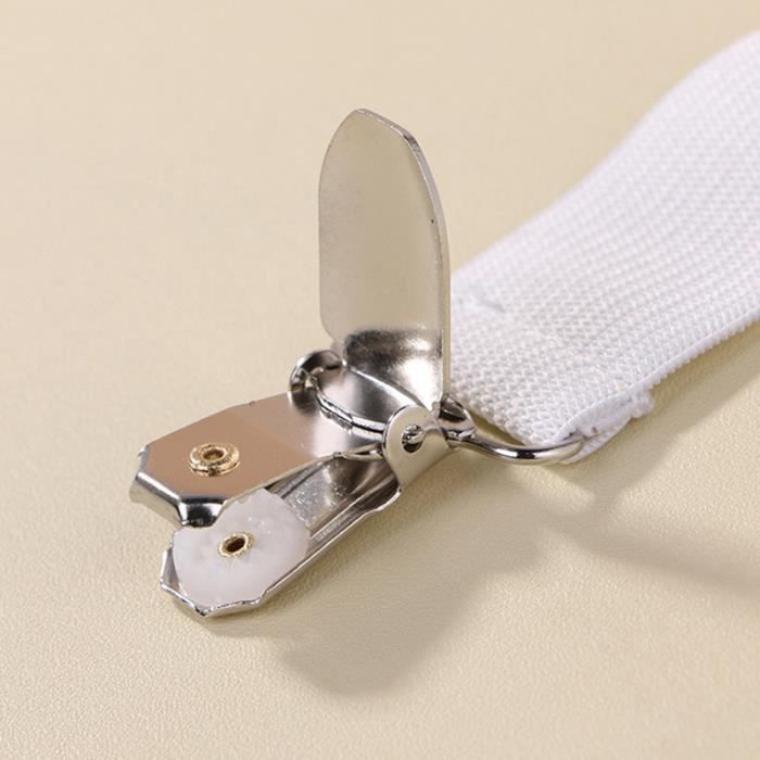 Bretelles Garçon Blanches – Clip Dos En Y, Sangle Extensible Réglable – élastique