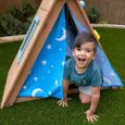 KidKraft - Cabane tipi en bois pour enfant avec mur d'escalade-4
