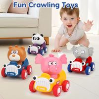 Set De 4 Véhicules à Friction – Animaux (ours, Grenouille, Hippo, Caneton), Push And Go, ABS Robuste, Cadeau 1-3 Ans