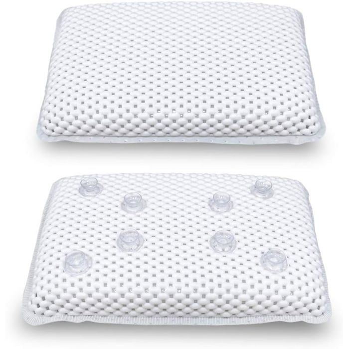 Coussin De Bain Tout Le Corps Doux Et Confortable - Tapis De Bain Rose Avec Appuie-Tête, Dossier Et 10 Ventouses Antidérapantes