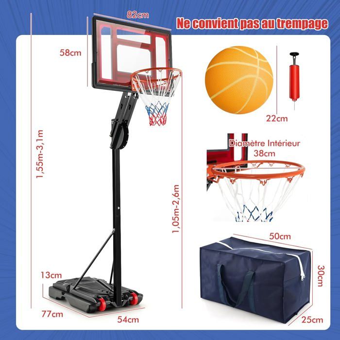 Petit panier de basketball intérieur avec tableau de score électronique, avec 4 ballons de basketball PVC doux de rechange en mini format, panier de basketball LED au-dessus de la porte, jouets de