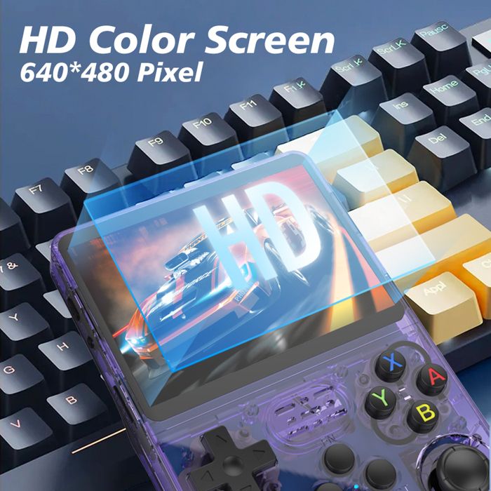 Console Portable Rétro R36S - 40 000 Jeux Préinstallés, écran IPS 3.5", Processeur RK3326, Batterie 3500 MAh
