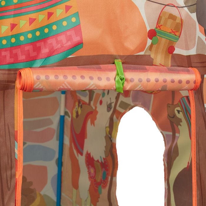 Relaxdays Tente Enfant Motifs Lamas/Alpagas - Cabane Jeu Intérieur Extérieur Multicolore 103 X 74 X 96 Cm