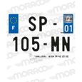 Bande plaque d'immatriculation cyclo-moto SPM NR2 Eurologo - noir/blanc - 140 x 135 mm-0