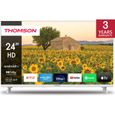 Téléviseur LED Smart HD Thomson 24" (60 cm) Blanc 12V Android – 24HA2S13CW - Netflix, Prime Video, Disney+-0