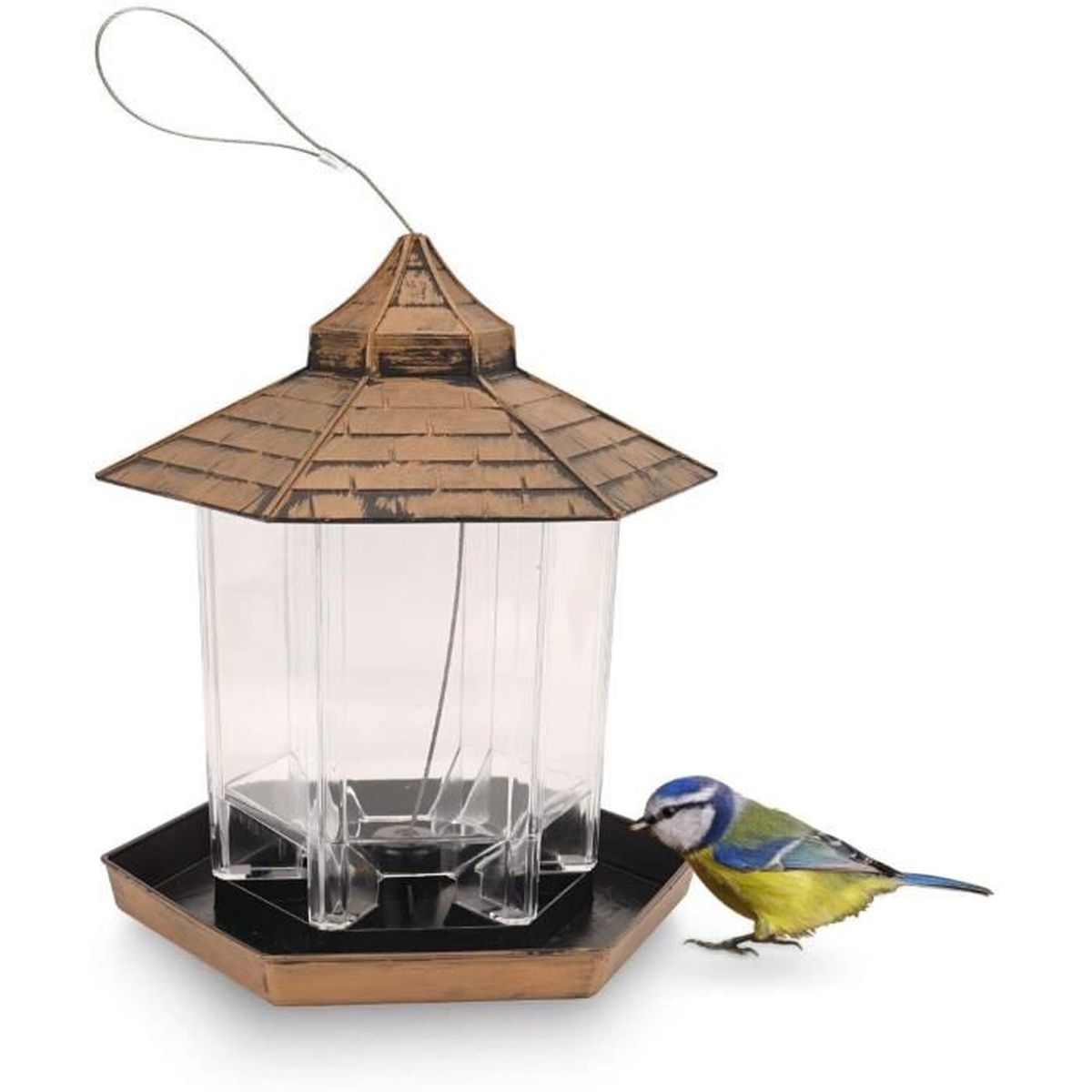 Mangeoire à Oiseaux Suspendue En Métal - Pour Balcon Et Jardin - Fond Maille Acier Inoxydable