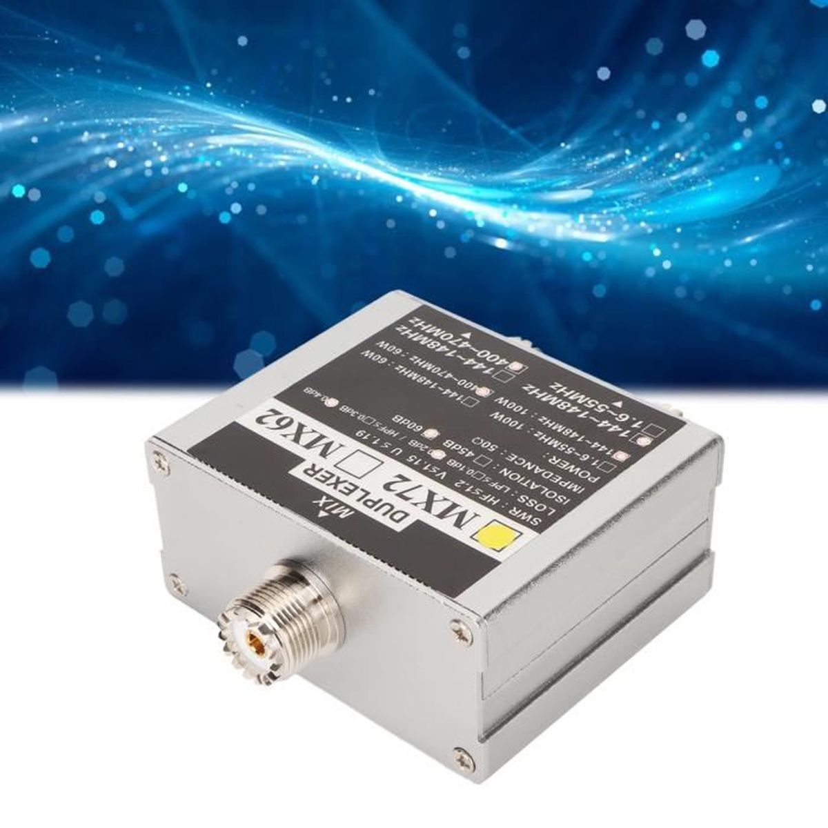 Duplexeur/combinateur D'antenne MX72 HAM | VHF 144-148 MHz & UHF 400-470 MHz | Isolation 60 DB, Faible Perte