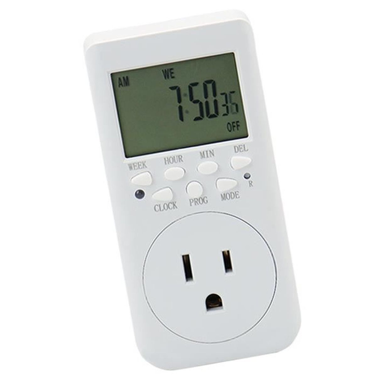 Lot De 10 Prises électriques Programmables (minuteur 24h) – Blanc/noir – Dégriffés