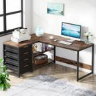 TOPESCT Bureau d'angle en Forme de L-Etagères de rangement-Bureau Gaming en Forme L-Grand plateau-bureau gaming angle-150 x 120 x 75cm