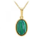 Collier SC Crystal orné d'une malachite en Métal rhodié Finement doré