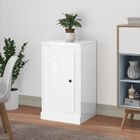 DUOKON Buffet blanc brillant 37,5x35,5x67,5 cm bois d'ingénierie LIN450730