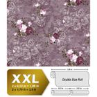 Papier peint floral EDEM 9045-25 Papier peint intissé gaufré au design romantique mat pourpre aubergine rouge vin blanc 10,65 m2.