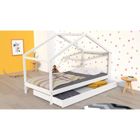 WEBER INDUSTRIES WEBER Lit cabane enfant avec tiroir - Bois pin massif - Blanc - Sommier inlcus - 90x190cm - KOALA