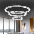 Lustre en Cristal - YUENFONG - 72W LED - 3 Anneaux - Blanc Froid - Design Moderne