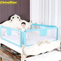 Barriere de securite ChineDian - 1.8m - Bleu - Réglable en hauteur - Pour lit bébé