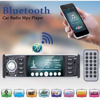 Autoradio Bluetooth,4'' Écran Tactile Stéréo de Voiture Lecteur MP5 1 Din Supporte Mirror Link/Radio FM/USB/SD/AUX-in avec Caméra