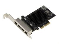 Carte PCIe 2.5 LAN Quad Gigabit ethernet 10 100 1000 2500 1G 2.5G 4 ports RJ45. Avec Chipset Realtek RTL8125