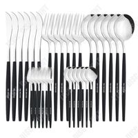 TD® Couteaux, fourchettes et cuillères à couverts en acier inoxydable 30 ensembles de couteaux, fourchettes et cuillères Western