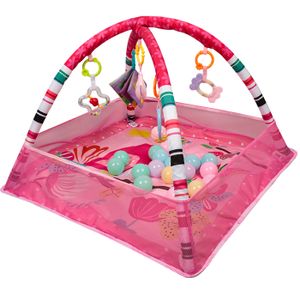 Tapis De Jeu Pour Enfant En Laine Merinos Et Polypropylène - Rose, Gris Et Crème - Carpetia