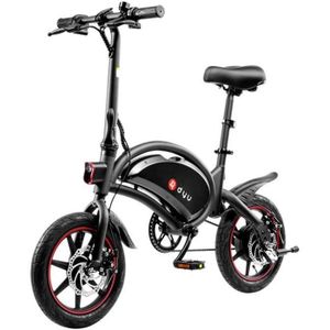 VÉLO ASSISTANCE ÉLEC Vélo Électrique DYU D3F Avec, Pedel 10Ah 240W 36V Cyclomoteur Pliant ,14 Pouces 25 km/h Vitesse Max