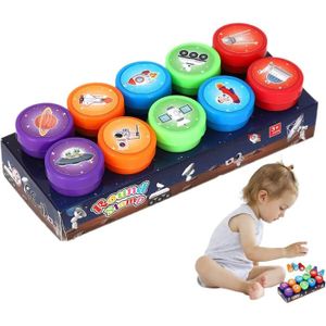 Set De 10 Tampons Auto-encreurs – Motifs Dessins Animés – PVC/ABS Écologique – Pour Récompenses, Cartes, Créations – Enfant Dès 4 Ans