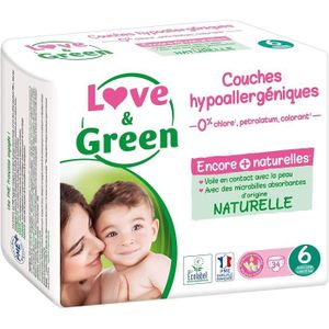 COUCHE Couches Bébé Taille 6 Love & Green - Microbilles a