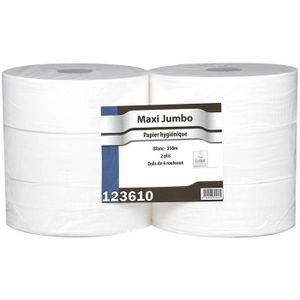 PAPIER TOILETTE PAPIER TOILETTE Papier toilette Maxi Jumbo - 6 Rouleaux de 350 m - 2 plis - Le Pro du Médical31