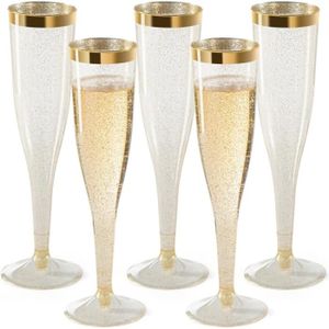 Flûtes à Champagne Plastique 155ml, 5 Pièces Verres à Champagne  Reutilisable Gobelets à Vin à Tige, Coupe Champagne Cocktail pour Fêtes De  Douche D'anniversaire Mariage Jardin (6,5 x 15cm) : : Cuisine