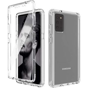 COQUE - BUMPER Coque 360 Degré Samsung Galaxy Note 20, 2 en 1 Avant Et Arrière Full Body Transparent Protection Cover, TPU Silicone HTrans