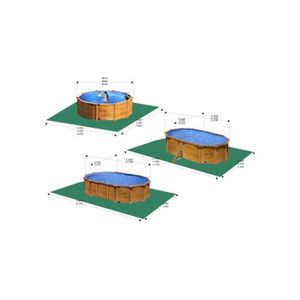 PISCINE Kit piscine hors-sol - GRE - Amazonia acier aspect bois ovale - Filtre à sable - 610 x 375 x h132 cm