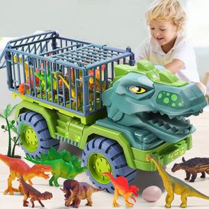FIGURINE - PERSONNAGE Dinosaure Jouet de Camion de Transporteur,Dinosaures Transporteur Camion de Dinosaure Cadeau pour 3 4 5 6 Ans Enfant Garcon Fille