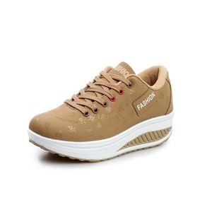 CHAUSSURE TONING Chaussures de sport femme en cuir semelle épaisse 