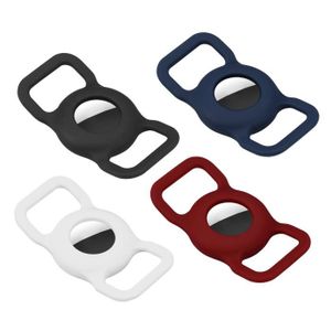 COQUE - BUMPER Support Airtag, Étui en silicone pour AirTag [Lot de 4], lumineux+Noir+Rouge+Bleu