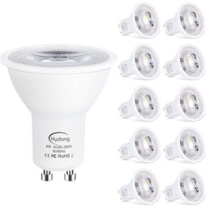 Ledvion 10x Ampoules LED GU10 Dimmable - 5W - Blanc Chaud - 2700K - 345  Lumen - Pack économique