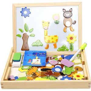TABLEAU ENFANT BUYFUN-Tableau d’Enfant Magnétique Puzzles en Bois Coloré Animaux Jouet Éducatif Cadeau Pour Enfant Bébé