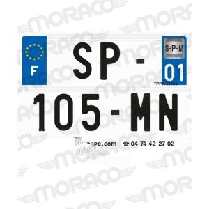 PLAQUE IMMATRICULATION Bande plaque d'immatriculation cyclo-moto SPM NR2 