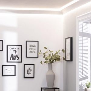 Profilé LED Pour Éclairage Indirect - 10m + 4 Coins Intérieurs Blanc