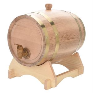 mini seau à vin en bois de pin pour le stockage du vin fin du vin rouge Tonneau de vin de 1,5 L 1.5L-Couleur du bois du whisky et de la tequila du brandy 