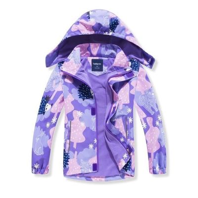 Veste De Pluie Enfant Imperméable Softshell - Motif Floral - Respirante Et Coupe-vent Pour Extérieur