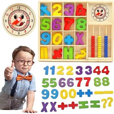 QHFlashbuy – Jouet Montessori Mathématiques – Bâtons Et Blocs En Bois – Comptage, Calcul – Dès 3 Ans – Cadeau Éducatif