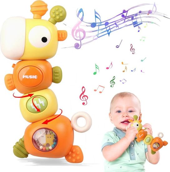 Silicone Gobelets Empilables Bébé – Lot De 9 – Jouet Dentition, Bain, Motricité – 3 Mois à 1 An
