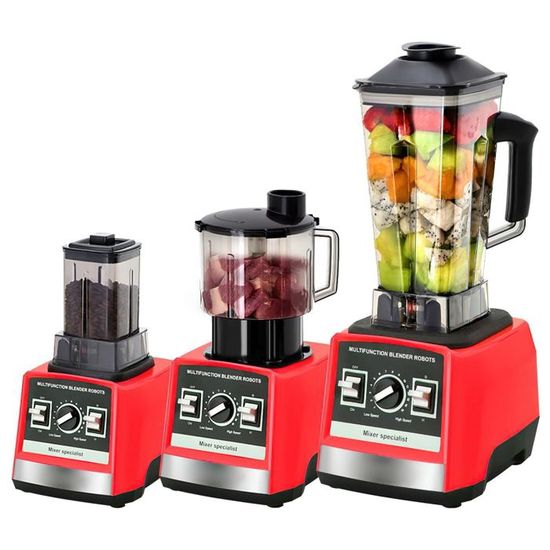 Blender Professionnel 2.5L 6000W 9 Vitesses - Mixeur Smoothie, Glace Pilée, Moulin Café, 4 Lames Inox