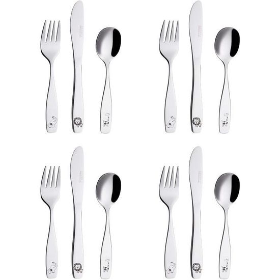 Alessi Alessini AM41S3 - Service à Couverts Pour Enfant En Acier Inoxydable 18/10 Brillant, Design Alessandro Mendini
