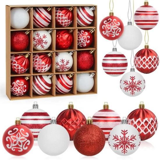 50 Pcs Boules De Noël Rouge Et Or – Déco Sapin Jodsen, Lot De 50, Taille Moyenne, Festif