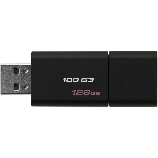 Clé USB - DT100G3/218GB - Kingston - 128 GB - USB 3.0 - Noir