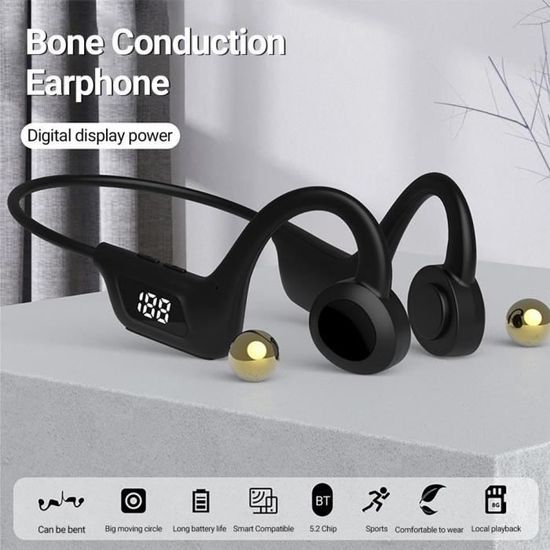 Casque Conduction Osseuse 360 °, Écouteur Bluetooth Sport sans Fil, étanche, antibruit Oreilles