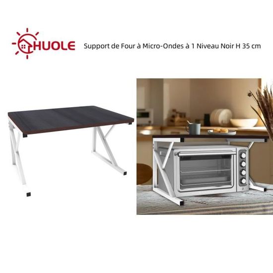 Support En Bois Et Métal Pour Micro-ondes Ou Cuisinière - Dimensions 40x30x8,5 Cm - Pieds Antidérapants - Gain De Place Pour Petite Cuisine