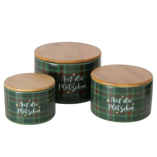 Lot De 2 Boîtes à Biscuits Archie - Métal Imprimé - 11 Cm Et 13,5 Cm De Diamètre - Décoration Hivernale Casse-Noisette