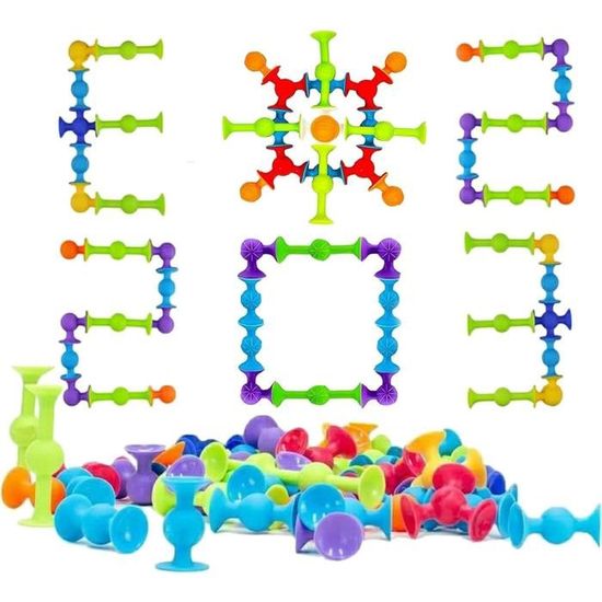 12 Pcs Jouets à Ventouse Silicone Sensoriels - Jouets Bain Et Fenêtre Pour Enfants 3-7 Ans, Abeilles Ours Hexagones